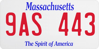 MA license plate 9AS443