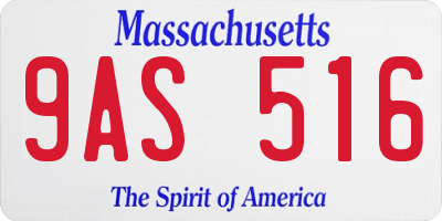 MA license plate 9AS516