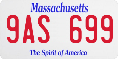 MA license plate 9AS699