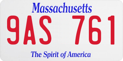 MA license plate 9AS761