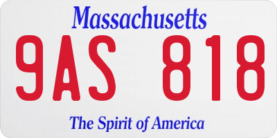 MA license plate 9AS818