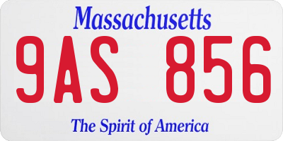 MA license plate 9AS856