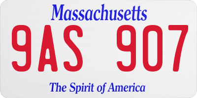 MA license plate 9AS907