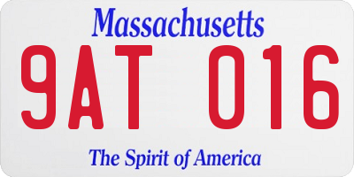 MA license plate 9AT016