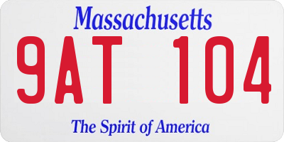 MA license plate 9AT104
