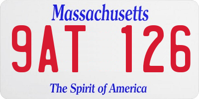 MA license plate 9AT126