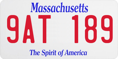 MA license plate 9AT189