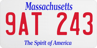 MA license plate 9AT243