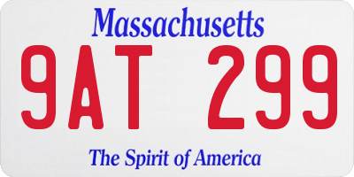 MA license plate 9AT299