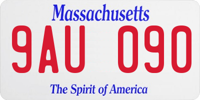 MA license plate 9AU090