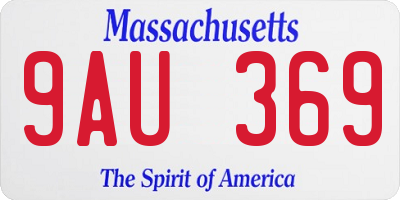 MA license plate 9AU369
