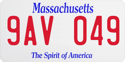 MA license plate 9AV049