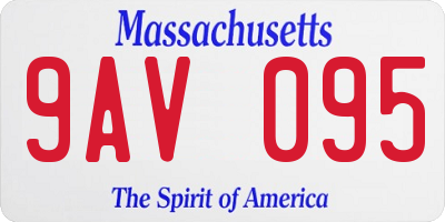 MA license plate 9AV095