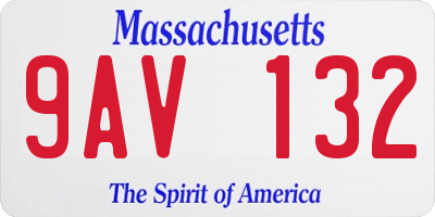 MA license plate 9AV132