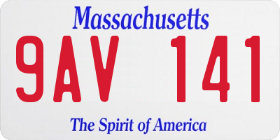 MA license plate 9AV141