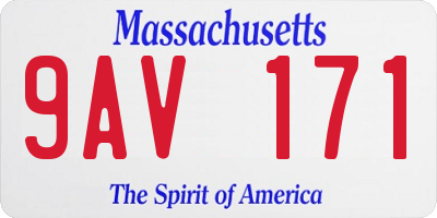 MA license plate 9AV171