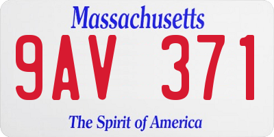 MA license plate 9AV371