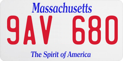 MA license plate 9AV680