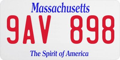 MA license plate 9AV898