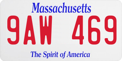 MA license plate 9AW469