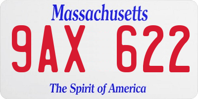 MA license plate 9AX622