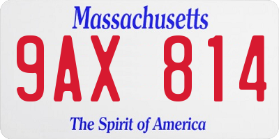 MA license plate 9AX814
