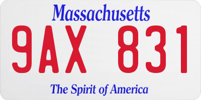 MA license plate 9AX831