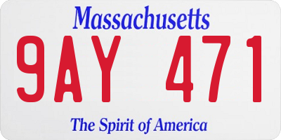 MA license plate 9AY471