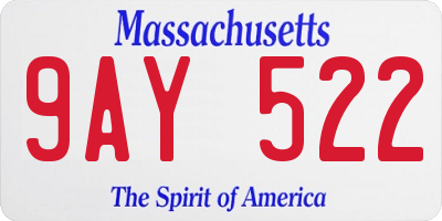 MA license plate 9AY522