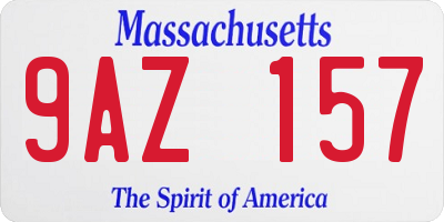 MA license plate 9AZ157