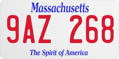 MA license plate 9AZ268