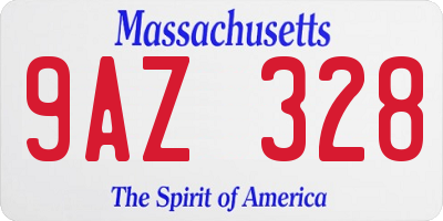 MA license plate 9AZ328