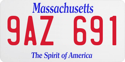 MA license plate 9AZ691