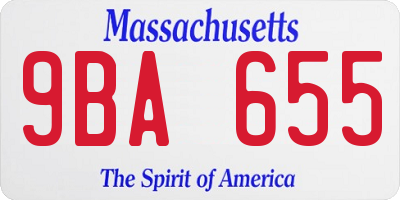 MA license plate 9BA655
