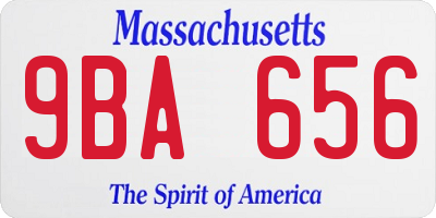 MA license plate 9BA656
