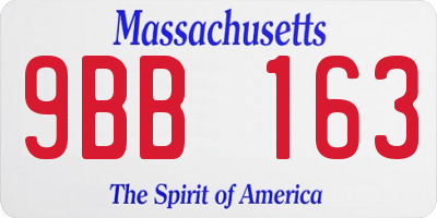 MA license plate 9BB163