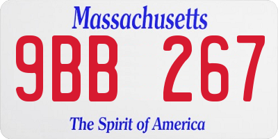 MA license plate 9BB267