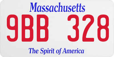 MA license plate 9BB328