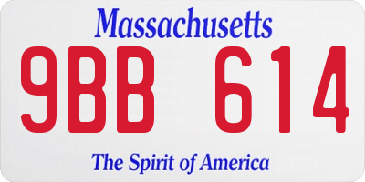 MA license plate 9BB614