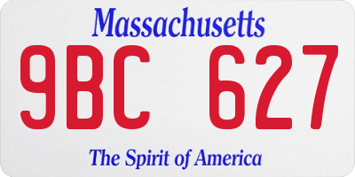 MA license plate 9BC627