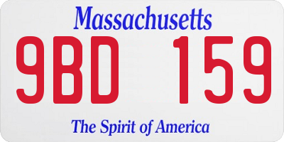 MA license plate 9BD159