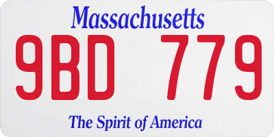 MA license plate 9BD779