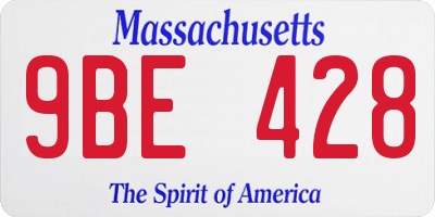 MA license plate 9BE428