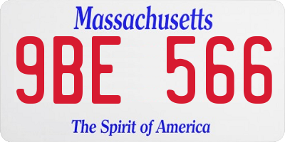 MA license plate 9BE566