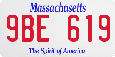 MA license plate 9BE619