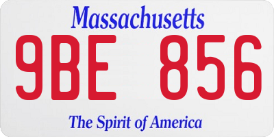 MA license plate 9BE856