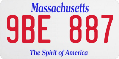 MA license plate 9BE887