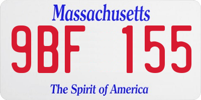 MA license plate 9BF155
