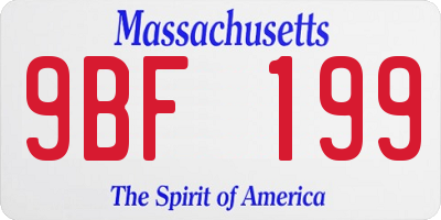 MA license plate 9BF199
