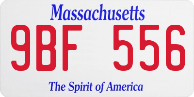 MA license plate 9BF556